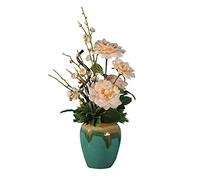 XFZJCHAP Artificial Flower Silk Artificial Flowers Floral Bonsai Porcelain Vase Fake Flowers Plant Fake Floral Wedding Home Party Decoration Beautiful Shape