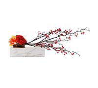 XFZJCHAP Artificial Flowers Chinese Artificial Flower Set Ceramic Fake Flower Pot Plant, Suitable for Villa Hotel Family Wedding Decoration, Artificial Plant A