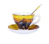 XFZJCHAP BBCBBZ Art Painting Coffee Mugs The Starry Night Sunflowers The Sower Irises Saint-Remy Coffee Tea Cups(Argento)