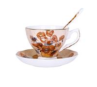 XFZJCHAP BBCBBZ Art Painting Coffee Mugs The Starry Night Sunflowers The Sower Irises Saint-Remy Coffee Tea Cups(Argento)