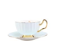 XFZJCHAP BBCBBZ British Bone China Tea Cup and Saucer Sets Ceramic Present Practical Birthday Gift(Fluorescent Green)