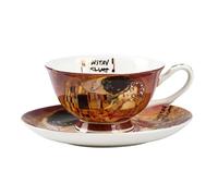 XFZJCHAP BBCBBZ Creative European Bone China Coffee Mugs Suit Simple Afternoon Tea Cup Gustav Klimt Art Paintings(D)