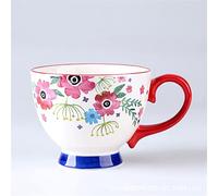 XFZJCHAP BBCBBZ Nordic Ceramic Oat Cup hot Milk Breakfast Cup European and American Lovely Large Milk Cup Painted Mug(3-Pack)