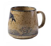 XFZJCHAP BBCBBZ Vintage Coffee Mug Japanese Retro Ceramic Cups, Kiln Change Clay Breakfast Cup Creative Gift for Friends(Argento)