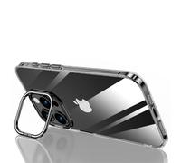 XFZJCHAP Case for iPhone 15 Pro Max/15 Pro/15 Plus/15, Transparent, Shockproof Mobile Phone Case with Camera Protection, Invisible Stand, Never Yellow, Transparent (Colour: Black, Size: 15 Plus)