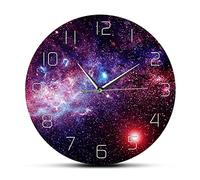 XFZJCHAP Decorative Wall Clock Modern Design Wall Clock The Milky Way Home Décor Timepieces Cosmic Nebula Silent Quartz Clocks 12 Inch