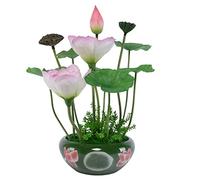 XFZJCHAP Orchid Artificial Flowers Fake Flowers Artificial Lotus Bonsai Blue and White Porcelain Planter Artificial Flower Decor Fake Floral for All Seasons Natural Look