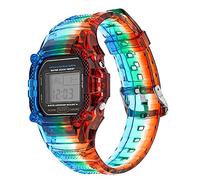 XFZJCHAP TPU Resin Case Watch Strap for G-Shock DW-5600 GW-M5610 M5600 GLX-5600 Refit Replacement Wrist Band Accessories (Color : Colorful Rainbow, Size : 5610)