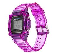 XFZJCHAP TPU Resin Case Watch Strap for G-Shock DW-5600 GW-M5610 M5600 GLX-5600 Refit Replacement Wrist Band Accessories (Color : Purple, Size : 5600)