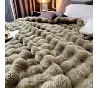 XFZJCHAP Winter Weighted Blanket King Size - Plush Fleece, Extra Thick & Warm Double Bed Blanket, Fluffy Green Throw - 200 * 230cm, 5.5kg