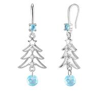 XGALBLA Cute Christmas Tree Clip on/Pierced Earrings for Women Xmas Clear Crystal Christmas Tree Dangle Earrings Christmas Accessory Gift, Zinc Cubic Zirconia, crystal