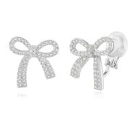 XGALBLA Silver / Gold Fashion Women Earrings with Tassel Bling Cubic Zirconia Chain Dangle Bow Earrings Wedding Party Dress Jewelry for Women Gifts, Zinc, No Gemstone