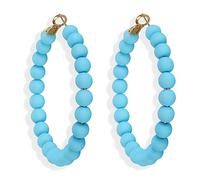 XGALBLA Women Circle Round Beaded Hoop Earrings Bohemian Beaded Earrings Dangle Earrings, Zinc, beaded