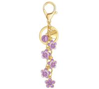 XGALBLA Women's Cute Flower Initial Letter Keychain with Love You Heart, Flower Bag Charms Handbag Purse Bag Accessories, Purple-a, Medium