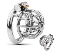 Xgame4u Male Chastity Device - Hollow Out Design Cock Cage with Arc Fit and Comfortable Cock Ring, Locked Penis to Prevent Erection, Breathable Bondage Sex Toy for Men, Adult Game (S Ring)