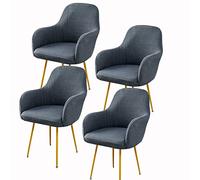 XGANGM Chair Slipcovers Curved Dining chair Covers with Arms and Backrest Set of 4/2/8 Stretch Office Chair Covers for Moderne Kitchen Metal legs Armrest Dining Chair,grey,4PCS