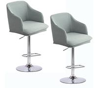 XGANGM Curved Back Bar Stool Slipcovers with Arms Set of 2/4/6 Stretch Bar Chair Slipcovers Bar Stool Cover Swivel Chair Protector for Counter Kitchen Dining Room Desk,silver gray,2PCS