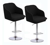 XGANGM Curved Back Bar Stool Slipcovers with Arms Set of 2/4/6 Stretch Bar Chair Slipcovers Bar Stool Cover Swivel Chair Protector for Counter Kitchen Dining Room Desk,black,2PCS