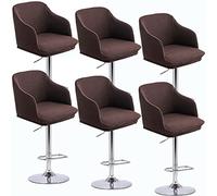 XGANGM Curved Back Bar Stool Slipcovers with Arms Set of 2/4/6 Stretch Bar Chair Slipcovers Bar Stool Cover Swivel Chair Protector for Counter Kitchen Dining Room Desk,brown,6PCS