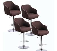 XGANGM Curved Back Bar Stool Slipcovers with Arms Set of 2/4/6 Stretch Bar Chair Slipcovers Bar Stool Cover Swivel Chair Protector for Counter Kitchen Dining Room Desk,brown,4PCS