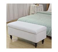 XGANGM Rectangle Storage Ottoman Cover with Lid Ottoman Cover Stretch Large/Medium/Small Storage Ottoman Bench Slipcovers Footstool Cover Rectangle Pouffe Covers,milky,1medium
