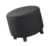 XGANGM Round Ottoman Cover Slipcover Small Extra Large Medium Round Storage Pouf Cover Stretch Footstool Cover S/M/L/XL/XXL Furniture Protector Covers Washable,dark grey,XXL