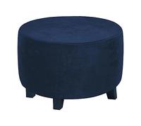 XGANGM Round Ottoman Slipcover Large/Extra Large/Small Stretch Velvet Ottoman Covers White/Grey Footstool Protector Covers Storage Stool with Elastic Bottom,navy blue,1large