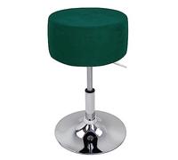 XGANGM Round Velvet Stool Cover Diameter 33.5cm/13.2in H 17cm/6.7in Kitchen Stretch Bar Stool Covers Slipcovers Round Swivel for Dining Room Counter Bar Chair Stool,dark green,1PC 33.5x17cm