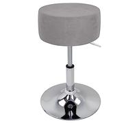 XGANGM Round Velvet Stool Cover Diameter 33.5cm/13.2in H 17cm/6.7in Kitchen Stretch Bar Stool Covers Slipcovers Round Swivel for Dining Room Counter Bar Chair Stool,light gray,1PC 33.5x17cm