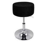 XGANGM Round Velvet Stool Cover Diameter 33.5cm/13.2in H 17cm/6.7in Kitchen Stretch Bar Stool Covers Slipcovers Round Swivel for Dining Room Counter Bar Chair Stool,black,2PCS 34x14cm