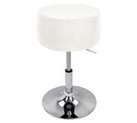 XGANGM Round Velvet Stool Cover Diameter 33.5cm/13.2in H 17cm/6.7in Kitchen Stretch Bar Stool Covers Slipcovers Round Swivel for Dining Room Counter Bar Chair Stool,White,1PC 33.5x17cm