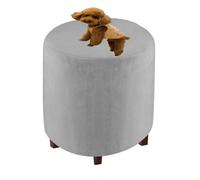 XGANGM Small Round Footstool Cover Large Stretch Ottoman Cover 30~45cm Round Pouffe Cover Foot Stool Velvet/Jacquard Slipcovers With Elastic Bottom, Machine Washable,A2,37×30cm(13.3×11.8in)