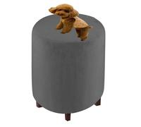 XGANGM Small Round Footstool Cover Large Stretch Ottoman Cover 30~45cm Round Pouffe Cover Foot Stool Velvet/Jacquard Slipcovers With Elastic Bottom, Machine Washable,A21,40×35cm(15.7×13.8in)