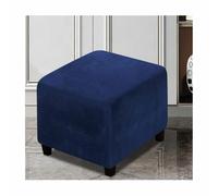 XGANGM Square Footstool Cover Velvet Stretch Small/Medium/Large/Extra Large 38~40/43~50/52~58/68~81/88~95/100~111CM Ottoman Cover Velvet Square Storage Footstool Cover,navyblue,L/W68~81CM