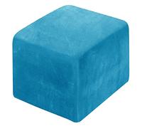 XGANGM Square Ottoman Slipcover Velvet Small/Medium/Large Stretch Ottoman Cover Slipcover for Wingback Chair/Sofa Leather Storage Footstool,peacock blue,L