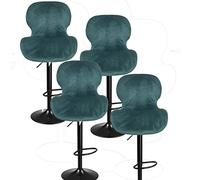 XGANGM Stretch Bar Stool Chair Covers Velvet with Backs Set of 2/4 Curved Bar Stool Covers Slipcover Swivel Dinning Chair Protector for Pub Kitchen Counter Stool Chair,dark green,4PCS