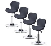 XGANGM Stretch Bar Stools Covers Slipcovers Curved Counter Swivel Pub Bar Chair Slipcovers Set of 2/4/6 Low Back Modern Bar Stools Chairs Protector Covers Kitchen/Dining Room,dark gray,4PCS