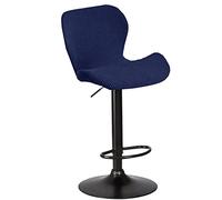 XGANGM Stretch Bar Stools Covers Slipcovers Curved Counter Swivel Pub Bar Chair Slipcovers Set of 2/4/6 Low Back Modern Bar Stools Chairs Protector Covers Kitchen/Dining Room,Navy blue,1PC