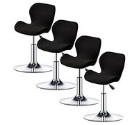XGANGM Stretch Bar Stools Covers Slipcovers Curved Counter Swivel Pub Bar Chair Slipcovers Set of 2/4/6 Low Back Modern Bar Stools Chairs Protector Covers Kitchen/Dining Room,black,4PCS