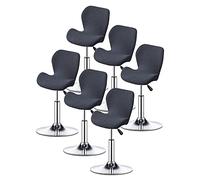 XGANGM Stretch Bar Stools Covers Slipcovers Curved Counter Swivel Pub Bar Chair Slipcovers Set of 2/4/6 Low Back Modern Bar Stools Chairs Protector Covers Kitchen/Dining Room,dark gray,6PCS
