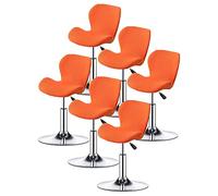 XGANGM Stretch Bar Stools Covers Slipcovers Curved Counter Swivel Pub Bar Chair Slipcovers Set of 2/4/6 Low Back Modern Bar Stools Chairs Protector Covers Kitchen/Dining Room,orange,6PCS