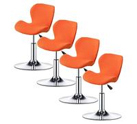 XGANGM Stretch Bar Stools Covers Slipcovers Curved Counter Swivel Pub Bar Chair Slipcovers Set of 2/4/6 Low Back Modern Bar Stools Chairs Protector Covers Kitchen/Dining Room,orange,4PCS