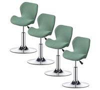 XGANGM Stretch Bar Stools Covers Slipcovers Curved Counter Swivel Pub Bar Chair Slipcovers Set of 2/4/6 Low Back Modern Bar Stools Chairs Protector Covers Kitchen/Dining Room,pea green,4PCS