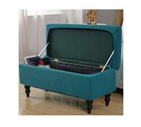XGANGM Stretch Ottoman Cover Rectangle with Lid S/M/L Storage Ottoman Bench Slipcovers Footstool Cover Rectangle Pouffe Covers Rectangle Removable Washable,peacock blue,1small