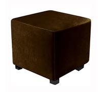XGANGM Stretch Ottoman Covers Slipcovers Square Large Medium Velvet Ottoman Cover Square Stretch Small Footstool Cover Protector Pouffe Covers, for Square Storage Ottomans,dark brown,40x40cm(16x16in)