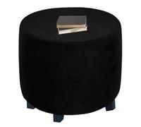 XGANGM Stretch Pouffe Footstool Cover Round Small Large/Extra large Velvet Ottoman Cover 30/30/33/37/40/45/50/55cm Storage Stool Chair Slipcover Custom Furniture Protector,Black,W40XH35CM