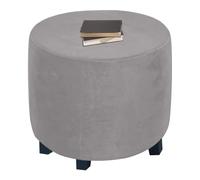 XGANGM Stretch Pouffe Footstool Cover Round Small Large/Extra large Velvet Ottoman Cover 30/30/33/37/40/45/50/55cm Storage Stool Chair Slipcover Custom Furniture Protector,Light Gray,W30XH30CM