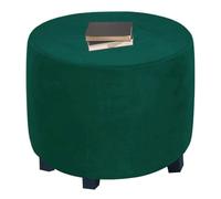 XGANGM Stretch Pouffe Footstool Cover Round Small Large/Extra large Velvet Ottoman Cover 30/30/33/37/40/45/50/55cm Storage Stool Chair Slipcover Custom Furniture Protector,Dark Green,W40XH40CM