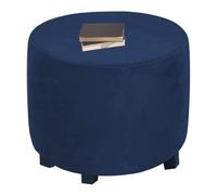 XGANGM Stretch Pouffe Footstool Cover Round Small Large/Extra large Velvet Ottoman Cover 30/30/33/37/40/45/50/55cm Storage Stool Chair Slipcover Custom Furniture Protector,Navy Blue,W45XH36CM