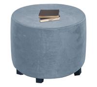 XGANGM Stretch Pouffe Footstool Cover Round Small Large/Extra large Velvet Ottoman Cover 30/30/33/37/40/45/50/55cm Storage Stool Chair Slipcover Custom Furniture Protector,Gray Blue,W40XH40CM